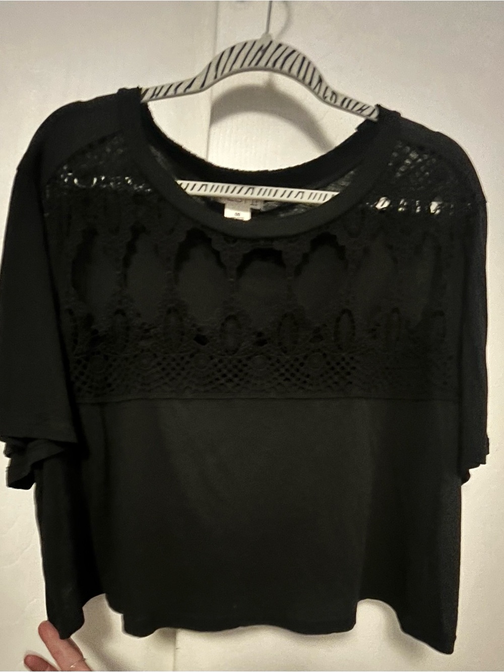 Torrid Black Lace-Inset Women's Crop Top